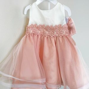 RARE EDITIONS || Toddler pink peach special occasion dress 18 mo - NWT